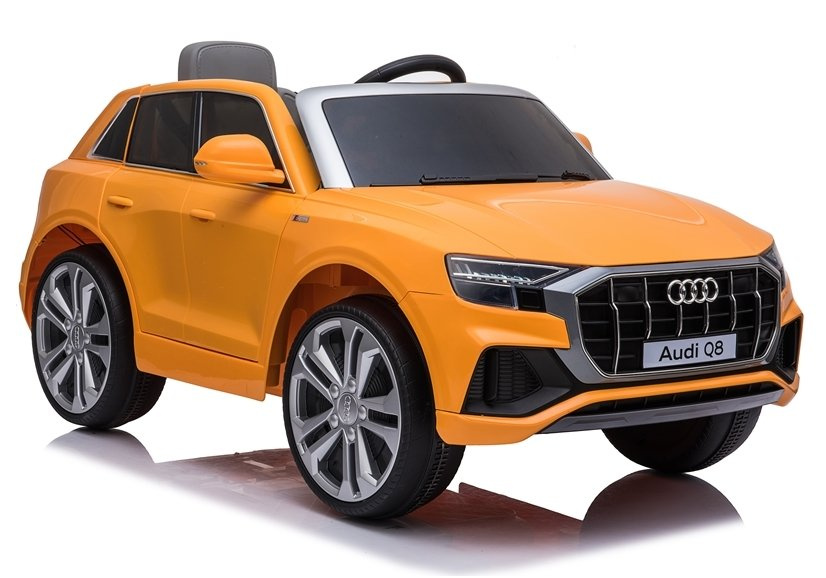 Elektrické auto Audi Q8 LEAN CARS, žlté, 12 V, s diaľkovým ovládaním pre deti vo veku 3–8 rokov
