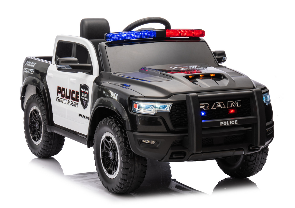 Elektrické vozidlo LEAN CARS ZB618P Dodge Ram Policie 12V s dálkovým ovládáním černé