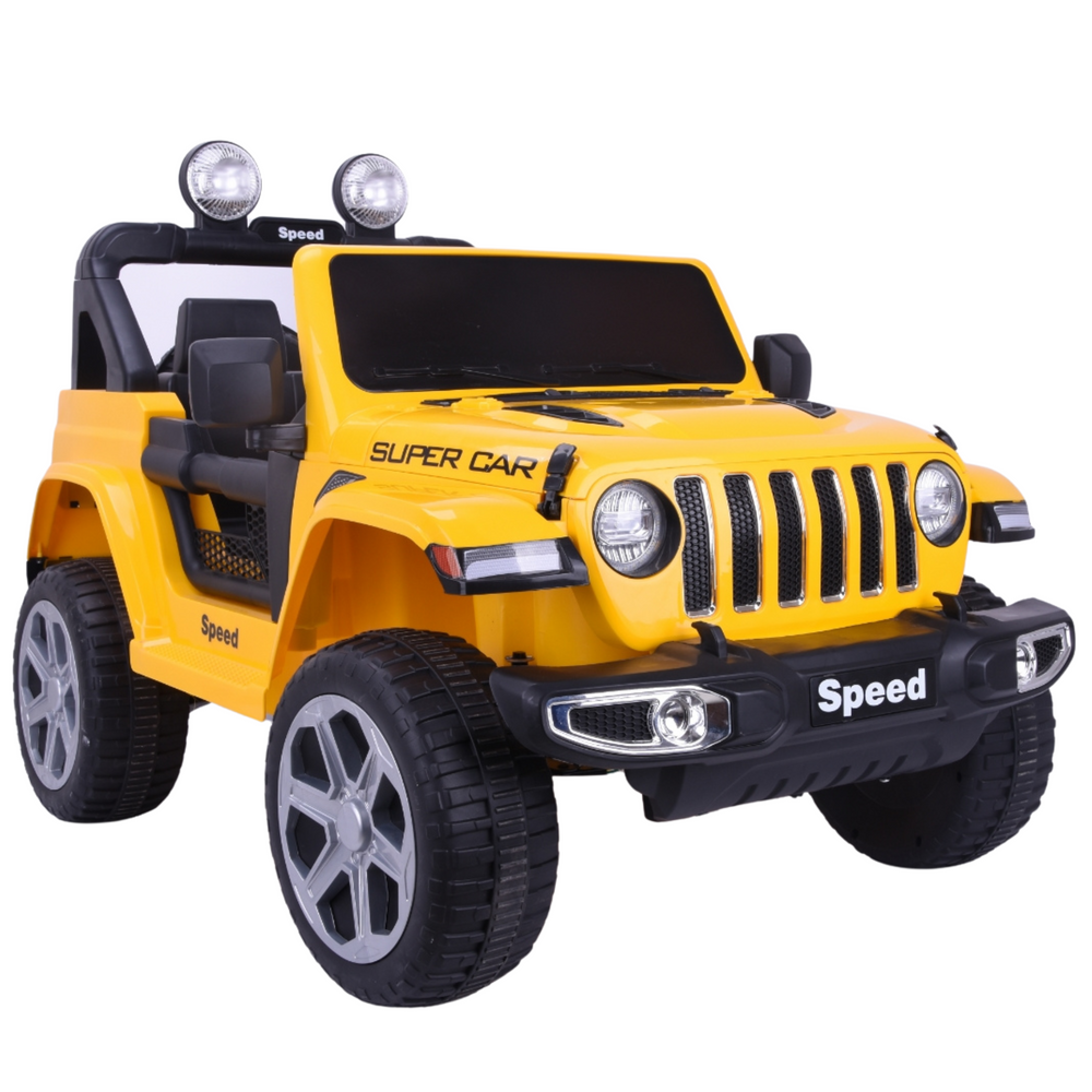 Elektrický vozík LEAN CARS FT-938, žltý, 4x4, s diaľkovým ovládaním pre deti vo veku 3–8 rokov