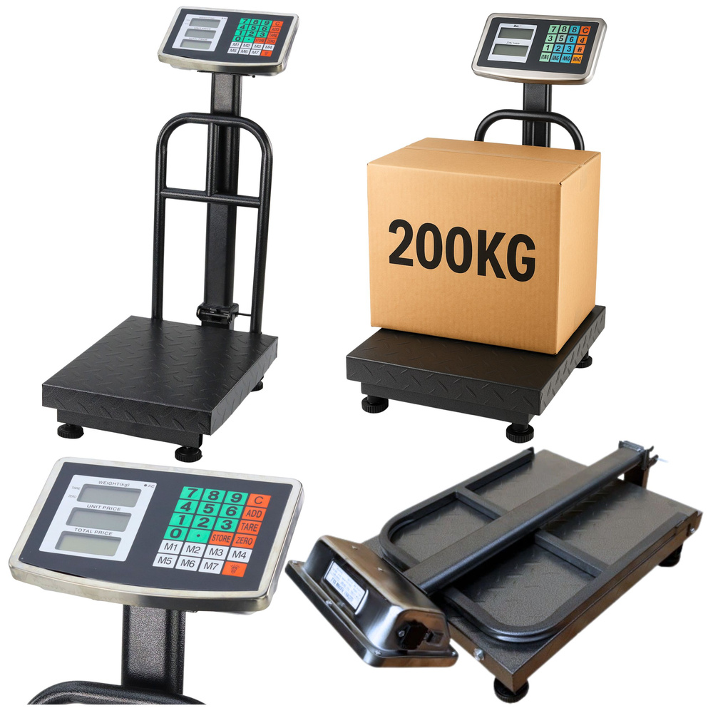 Elektronická LCD plošinová váha LEAN s nosnosťou 200 kg a presnosťou 20 g pre sklady a obchody
