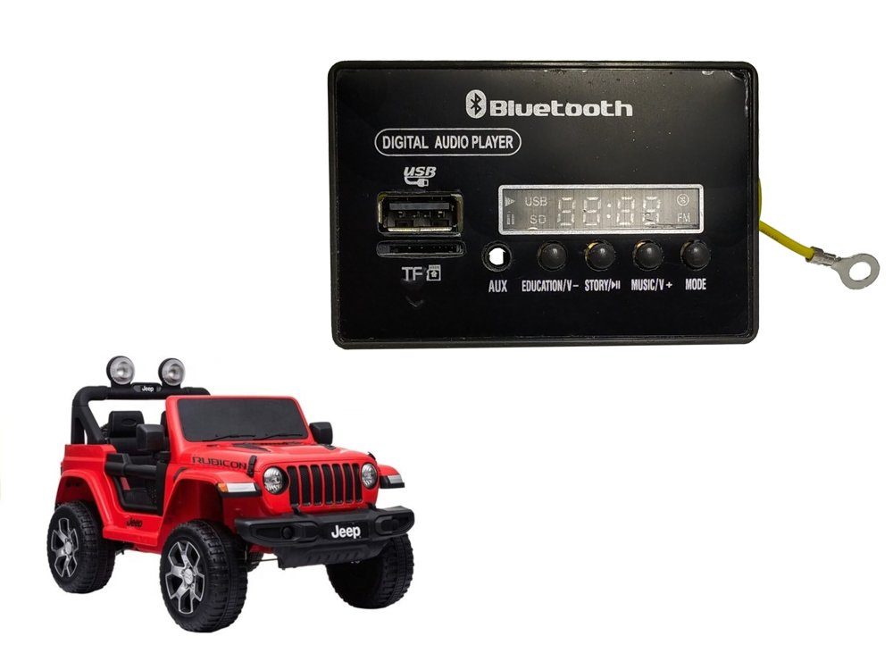 Hudobný panel LEAN CARS DK-JWR555 12 V s MP3 a Bluetooth pre elektrické vozidlá – univerzálna montáž