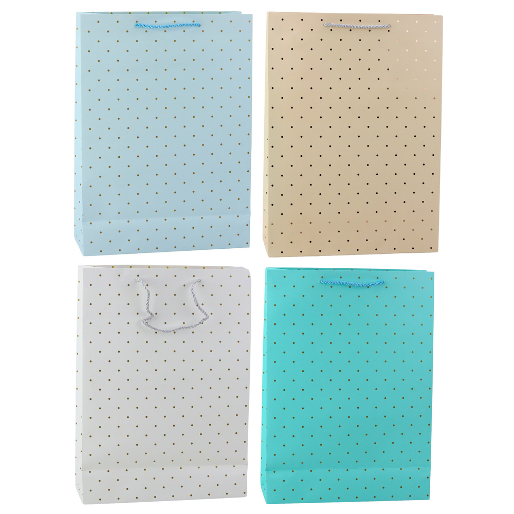 Darčeková taška so zlatými bodkami LEAN 41 x 30 x 12 cm – elegantné balenie na každú príležitosť