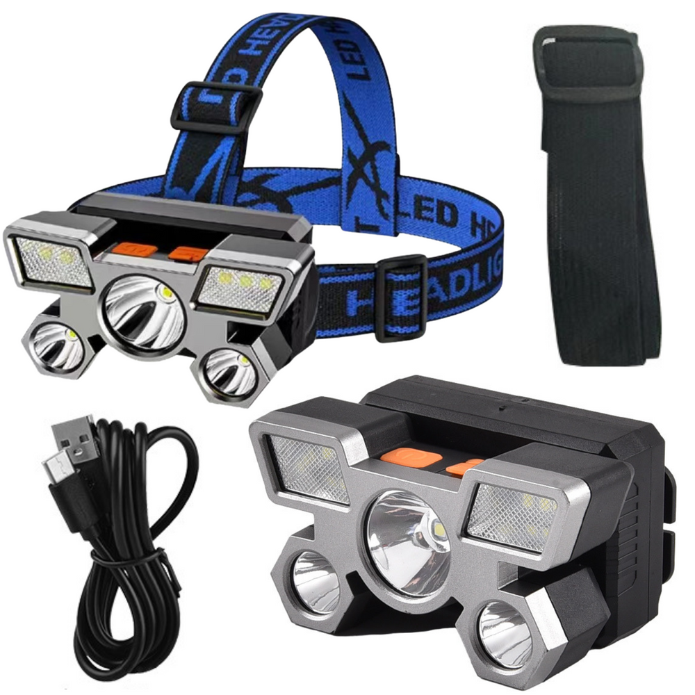 LED Čelovka LEAN 800 lumenů s USB nabíjením a 4 světelnými režimy odolná proti vodě IPX45