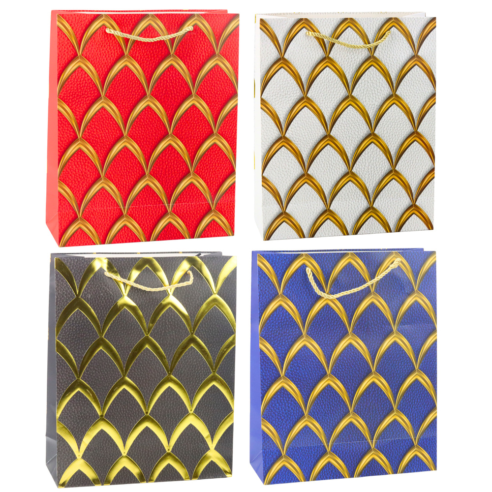 Luxusná darčeková taška LEAN s elegantnou zlatou výzdobou, 32×26×12 cm – štýlový obal na darčeky