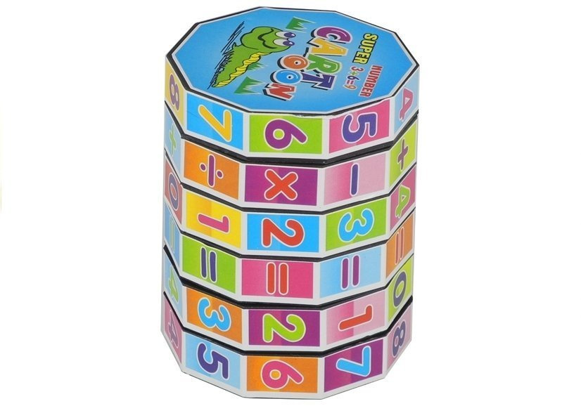 Matematický valec skládačka LEAN Toys 7,2x5,5 cm vzdĺšaľovacia kocka pre deti od 3 rokov