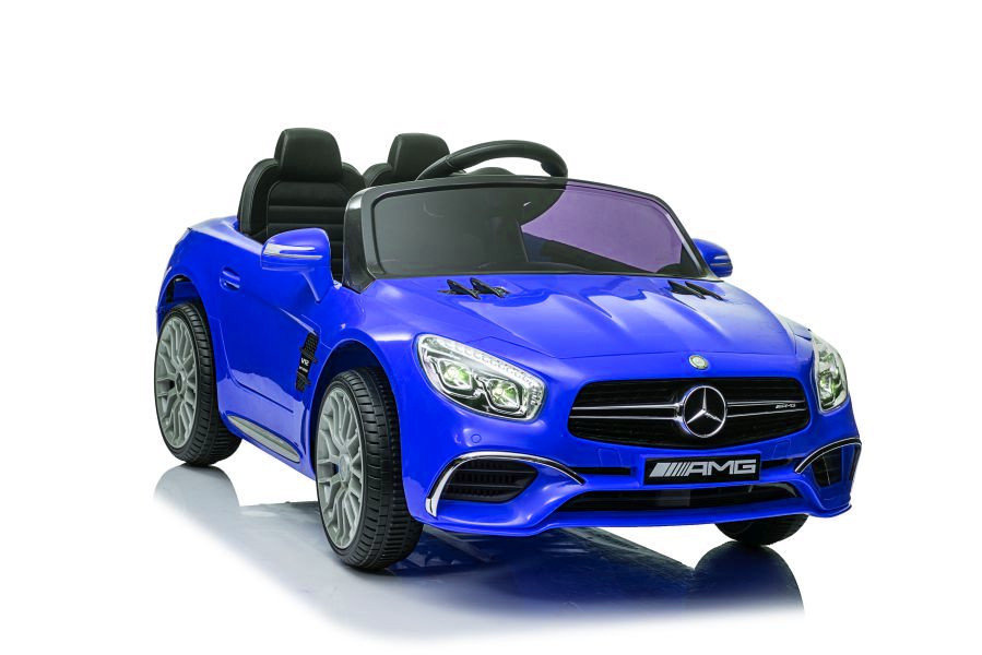 Elektrické auto Mercedes SL65 S, modré, s LCD displejom a 12 V batériou pre deti vo veku 3–8 rokov