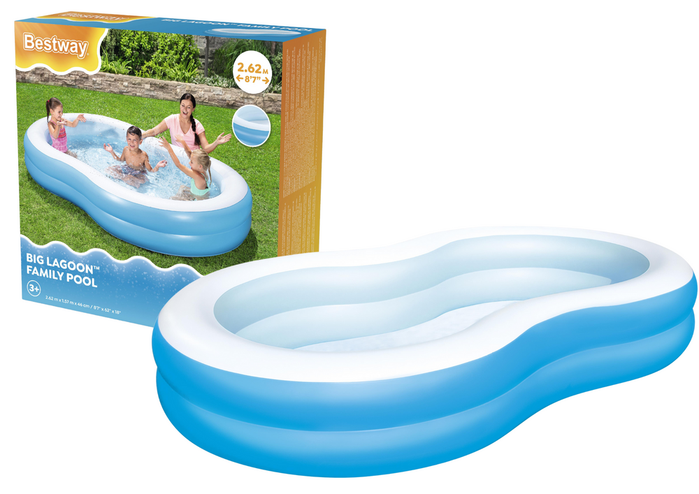 Nafukovací bazén 262 x 157 x 46 cm Bestway 54117 - rodinný zahradní bazén z vinylu 0,27 mm pro děti od 3 let