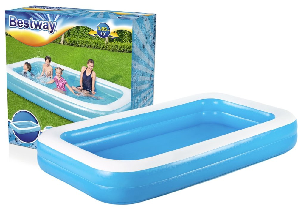 Nafukovací bazén Bestway 305 × 183 × 46 cm – rodinný bazén s 3 nafukovacími kruhmi