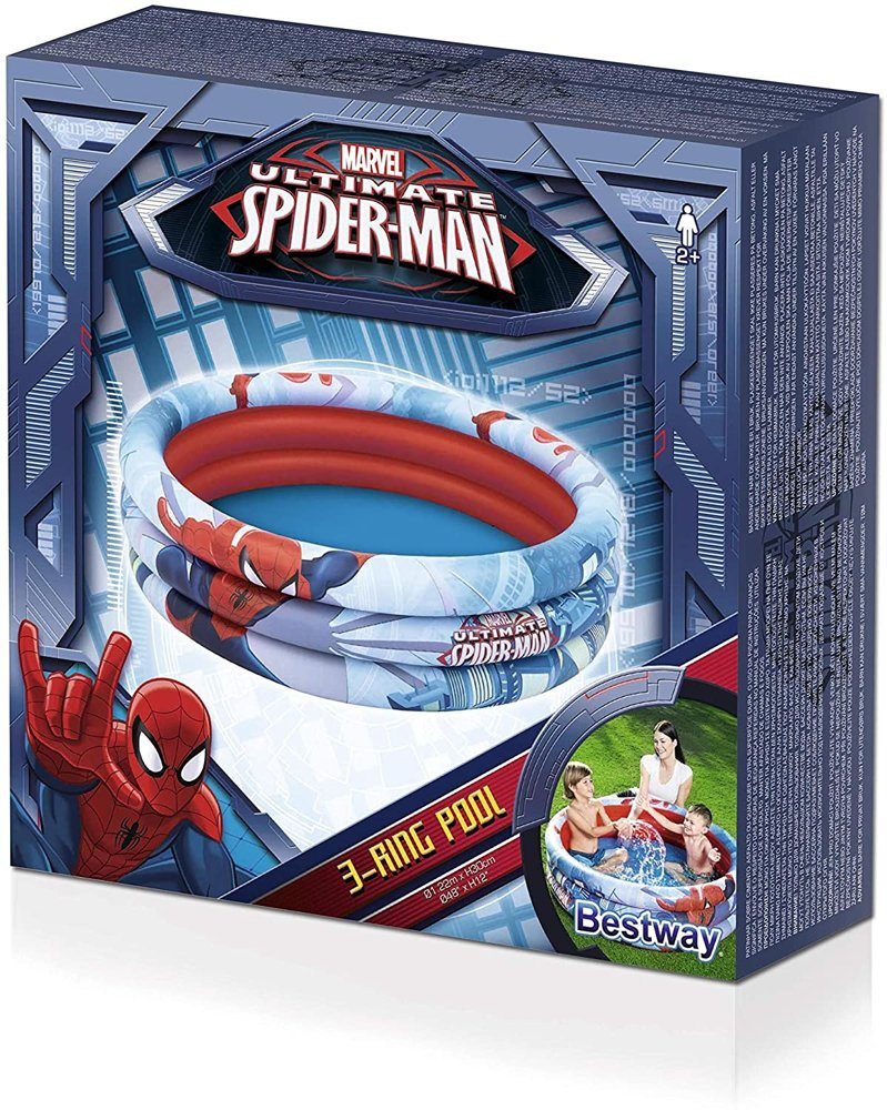 Nafukovací bazén Spider-Man 122 x 30 cm od Bestway s tromi nafukovacími kruhmi
