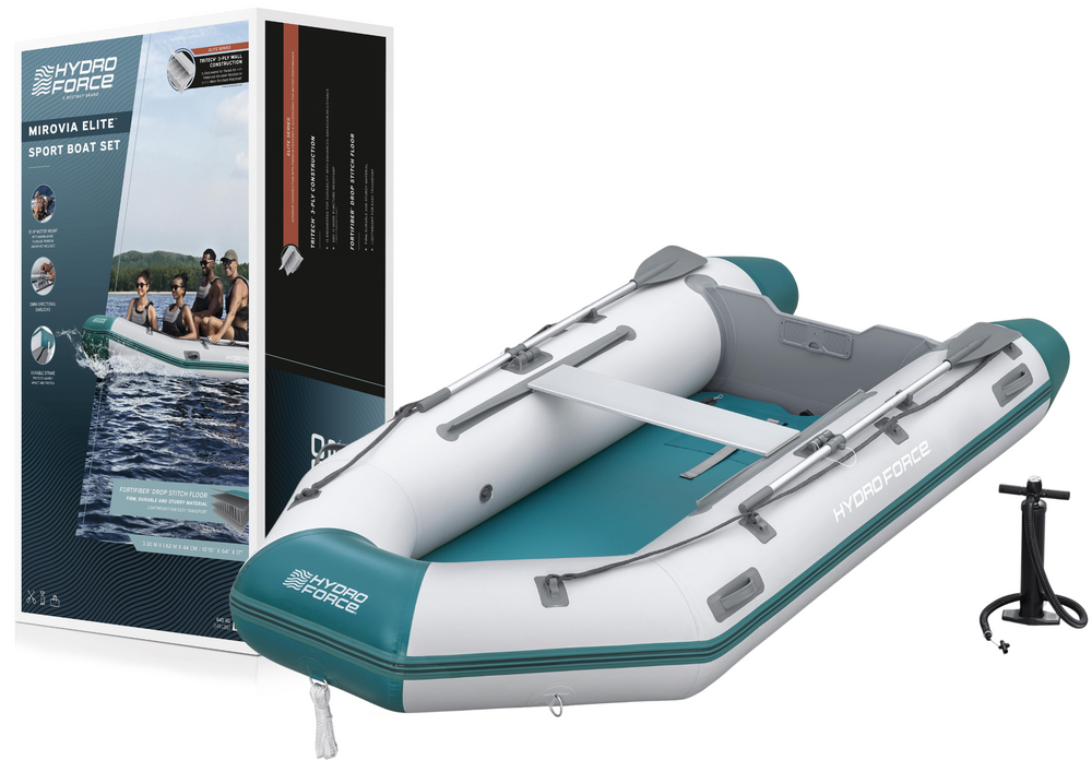 Nafukovací čln Bestway 65049 Hydro-Force 330 × 162 × 44 cm pre 4 osoby, nosnosť 640 kg, motor s výkonom až 15 HP