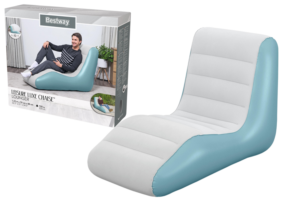 Nafukovacie kreslo Bestway 75127 s flokovaným povrchom na relaxáciu doma aj vonku