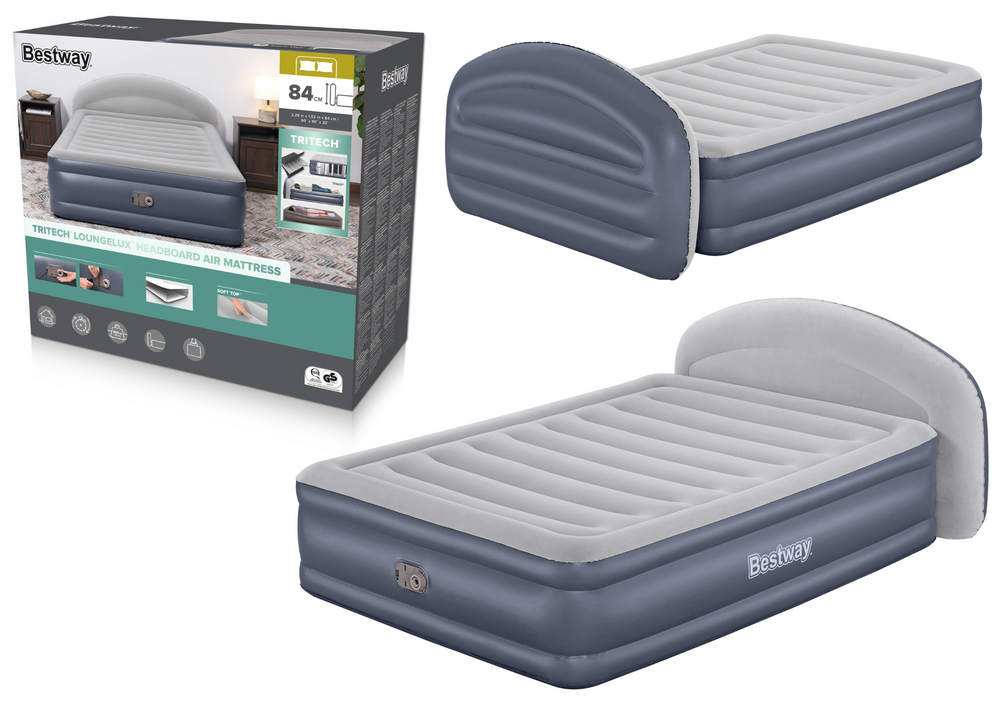 Nafukovacia matrac Bestway 671BD Tritech Air Mattress LoungeLux s integrovanou pumpou a velúrovým povrchom