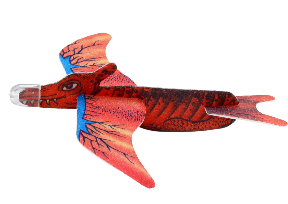 Penové letadlo dinosaurus LEAN Toys 18,5 cm červené - jednoduchá montáž zo 4 dielikov