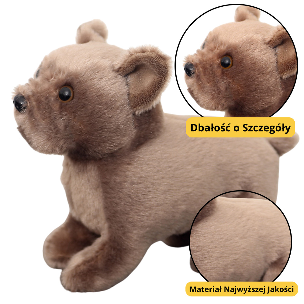 Plyšová hračka – psík, hnedý, LEAN Toys, 19 cm, mäkký a nadýchaný plyš