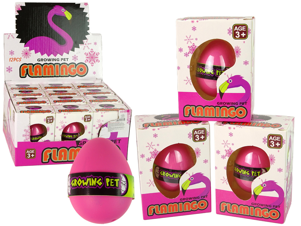 Rostoucí plameňákové vejce 6cm LEAN Toys růžové s překvapením - magické líhnutí ve vodě