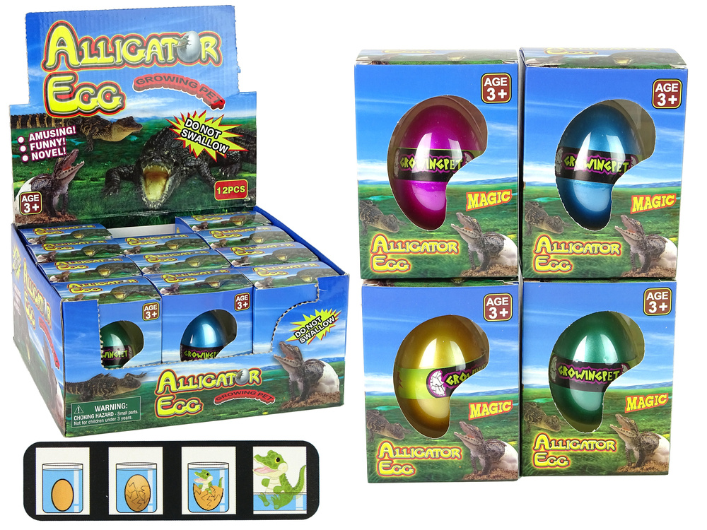 Rastúce vajíčko aligátora 6 cm LEAN Toys