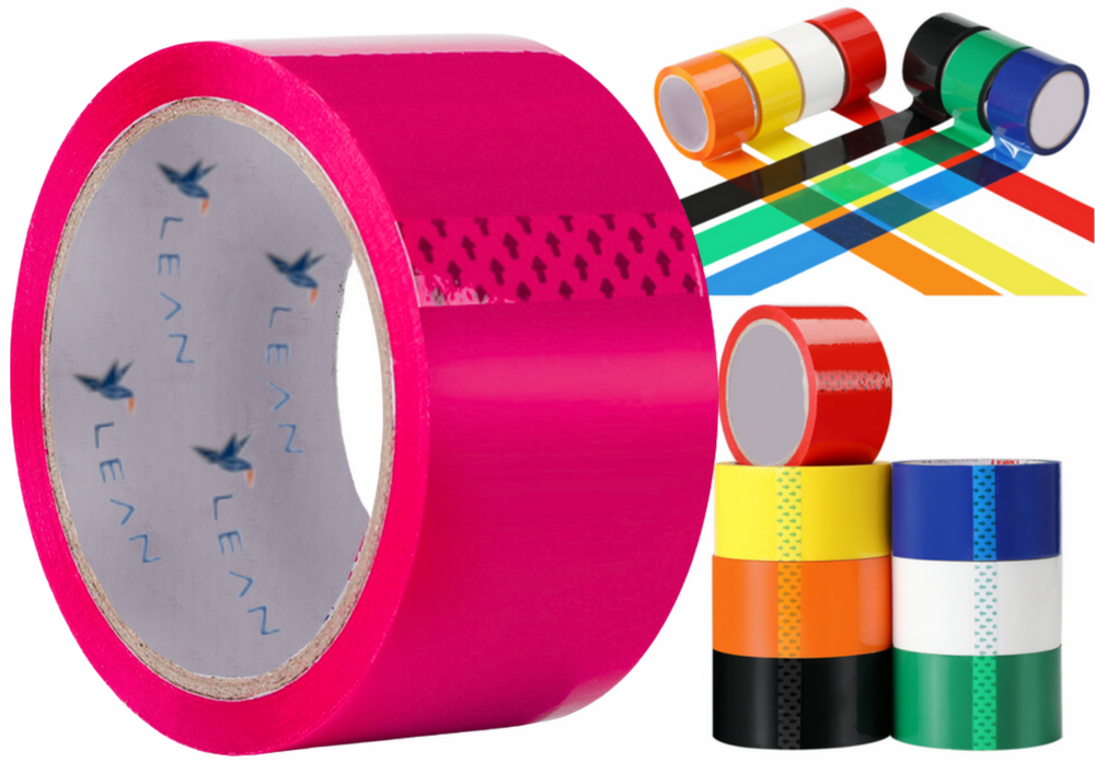 Růžová akrylová balicí páska LEAN 48 mm × 50 yardů – odolná lepicí páska pro balení a identifikaci