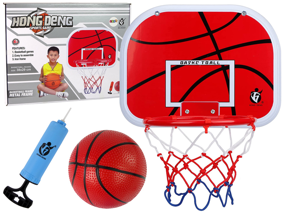 Basketbalová súprava LEAN Toys s doskou, košom a loptou – kompletná súprava pre deti