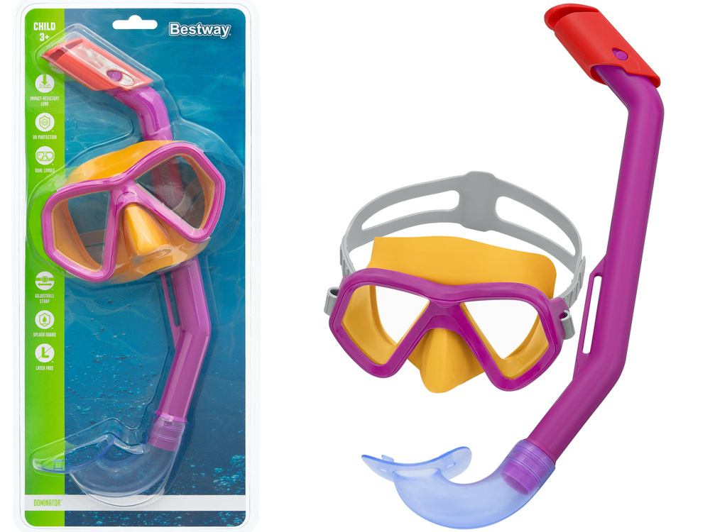 Potápačská súprava Bestway LIL GLIDER ružová – maska + šnorchel pre deti vo veku 3–6 rokov s technológiou suchého šnorchla