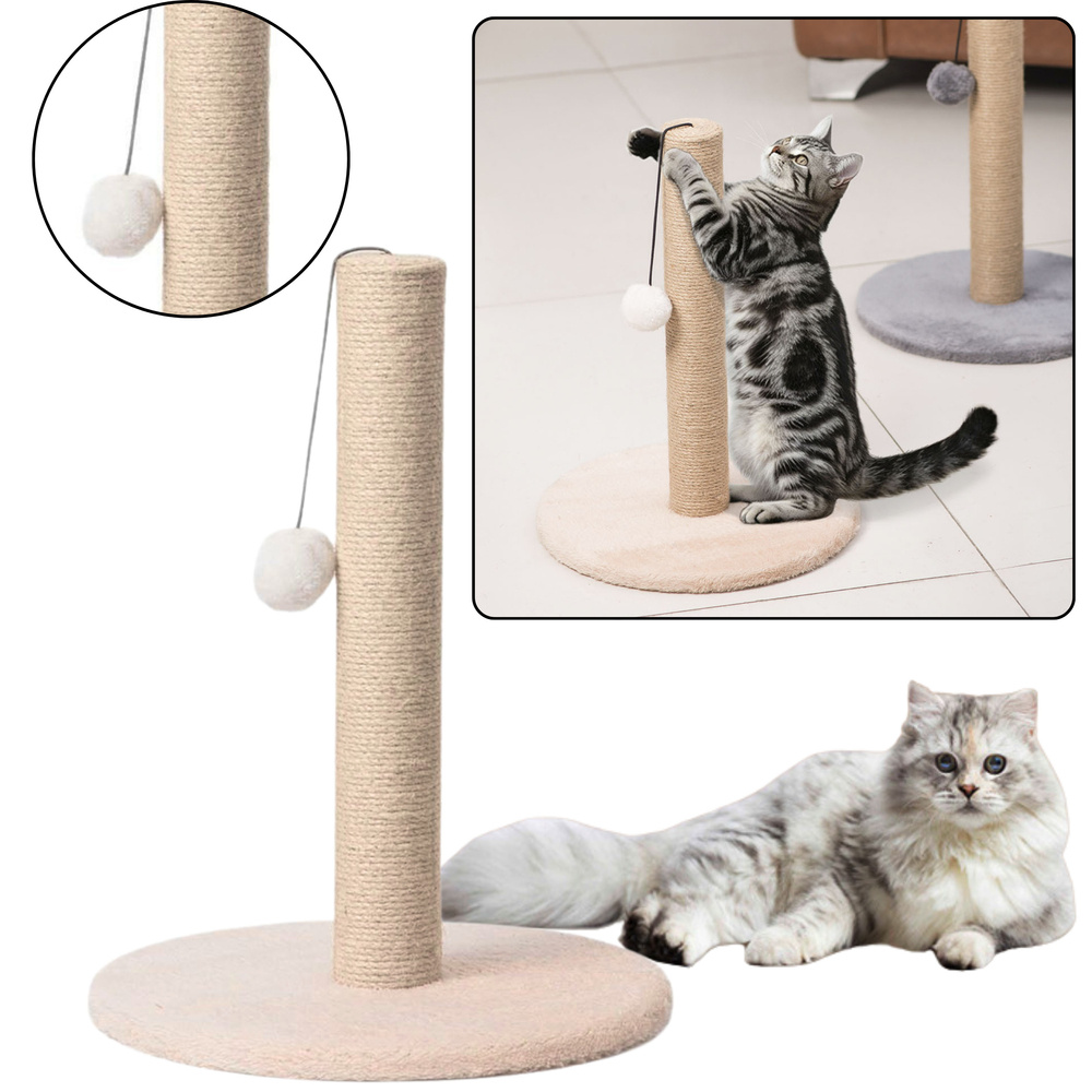 Škrabadlo pro kočku Sloupek na škrábání Věž 40 cm x 30 cm Béžové