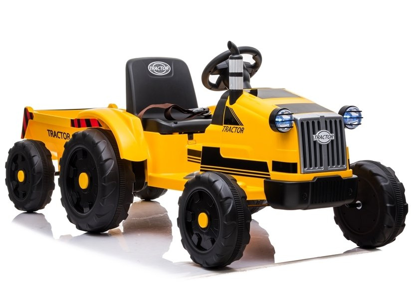 Detský elektrický traktor LEAN CARS CH9959 s prívesom 6 V, žltý, pre deti vo veku 3–8 rokov