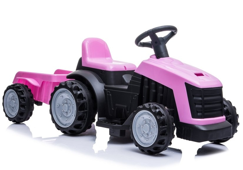 Traktor s prívesom LEAN CARS TR1908T 18V ružový – akumulátorové autíčko pre deti