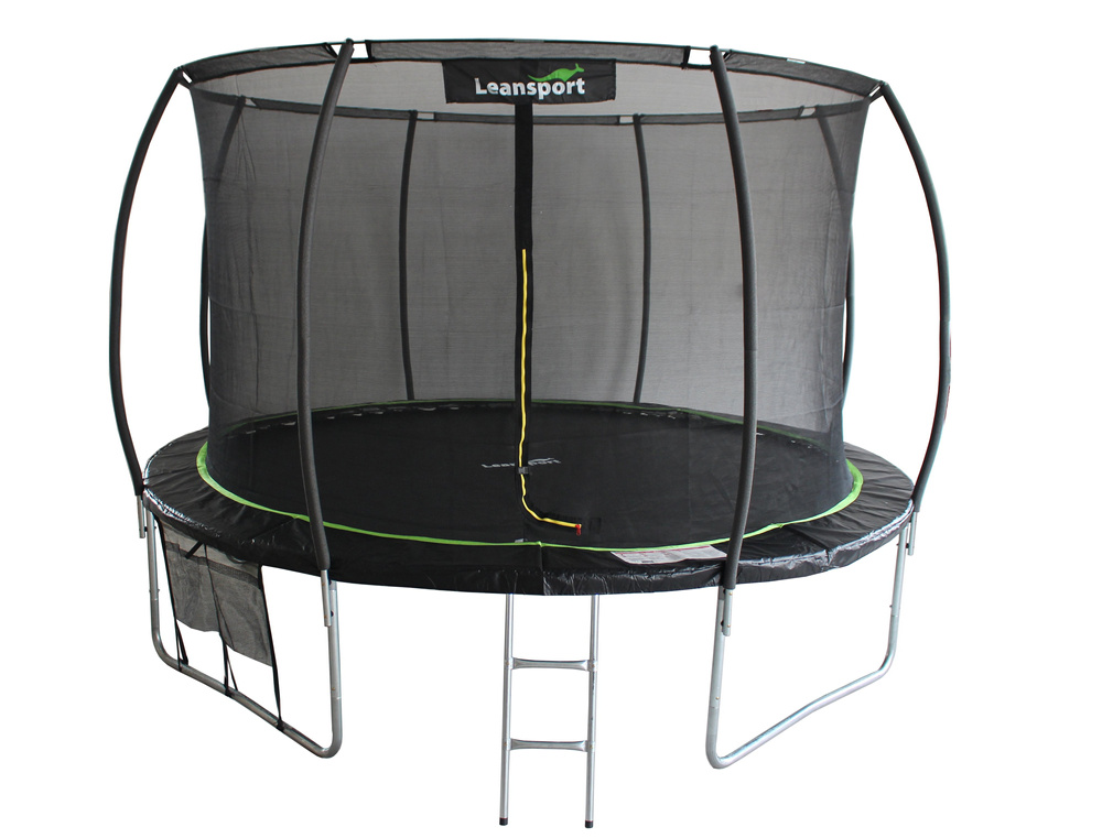 Trampolína LEAN Sport Max 14ft čierno-zelená 426 cm s ochrannou sieťou a 80 pružinami