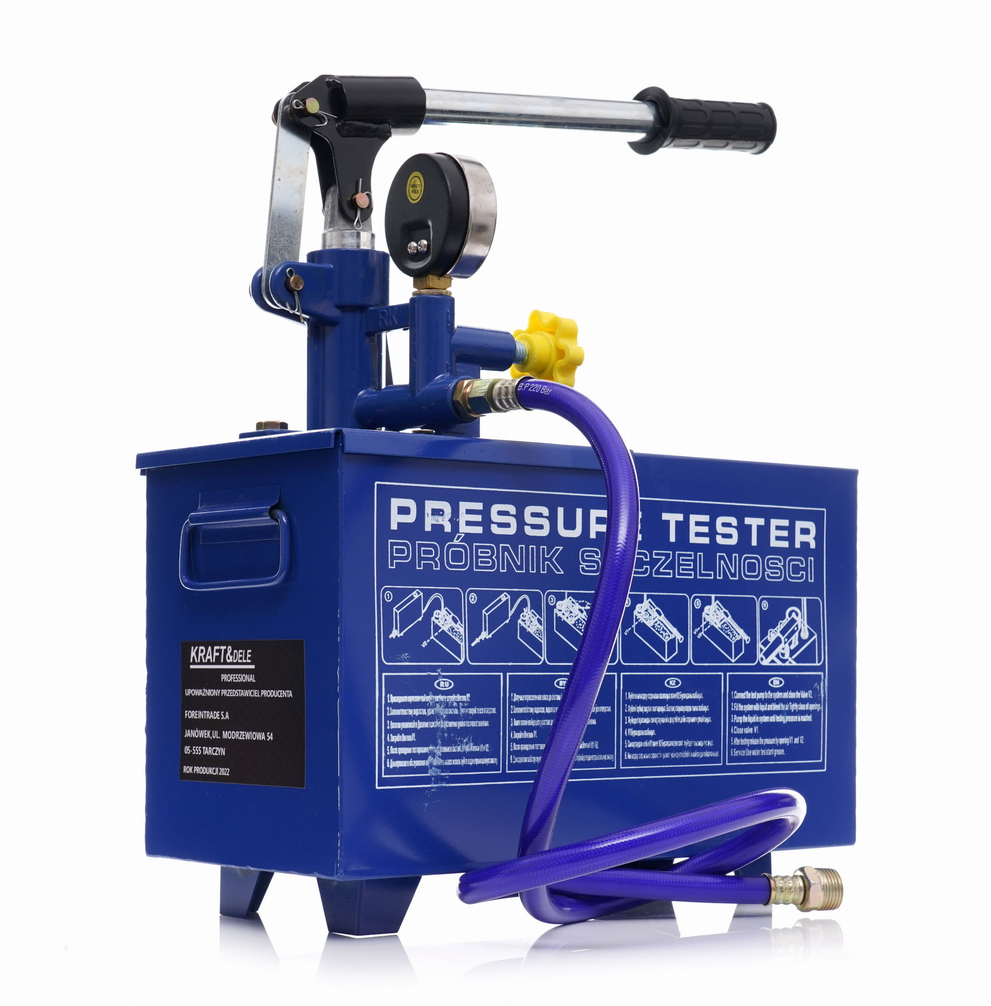 Kontrolní čerpadlo pro tlakové zkoušky 0–40 kg / 30 ml / 12 l kd10479