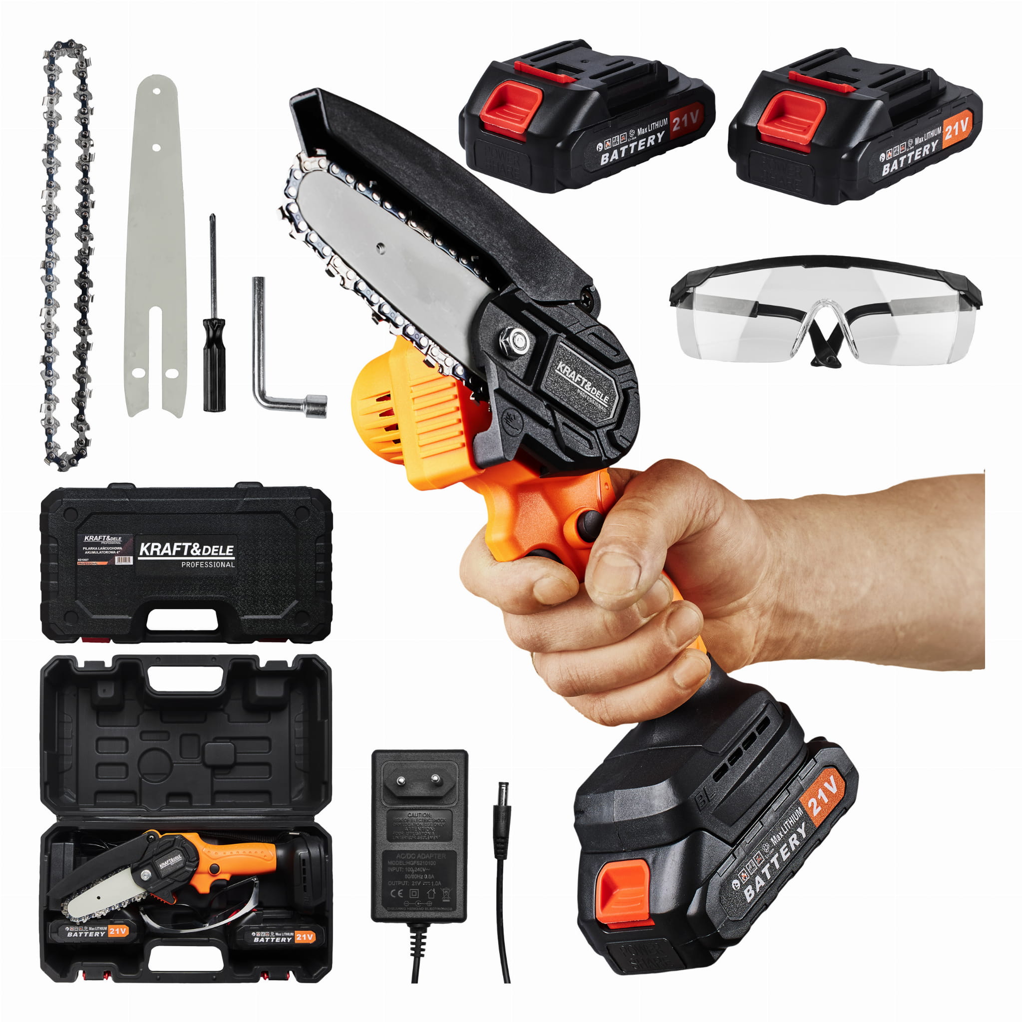 akumulátorová pila řetězová 4" 21v kd10627