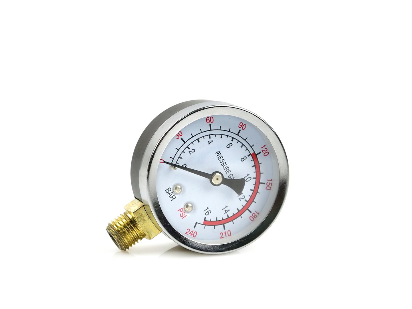 Manometr regulátoru kompresoru Geko 14 mm x 1,5 mm – celkový pohled na díl