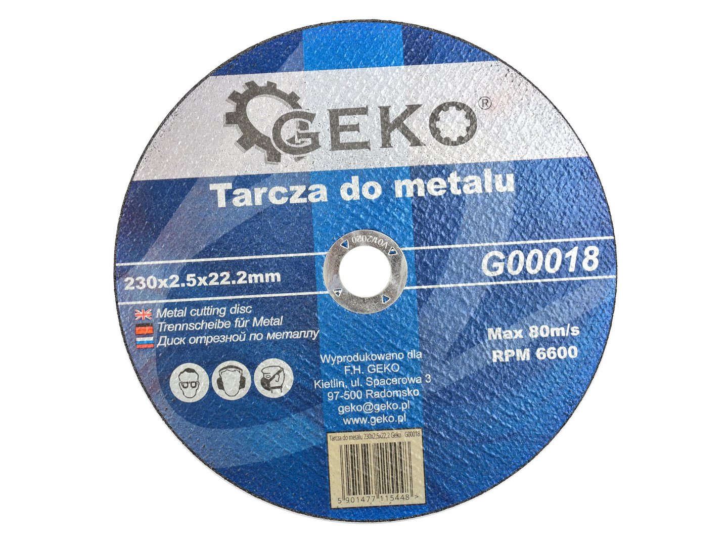 Kotouč na kov 230x2,5x22,2 Geko  celkový pohled