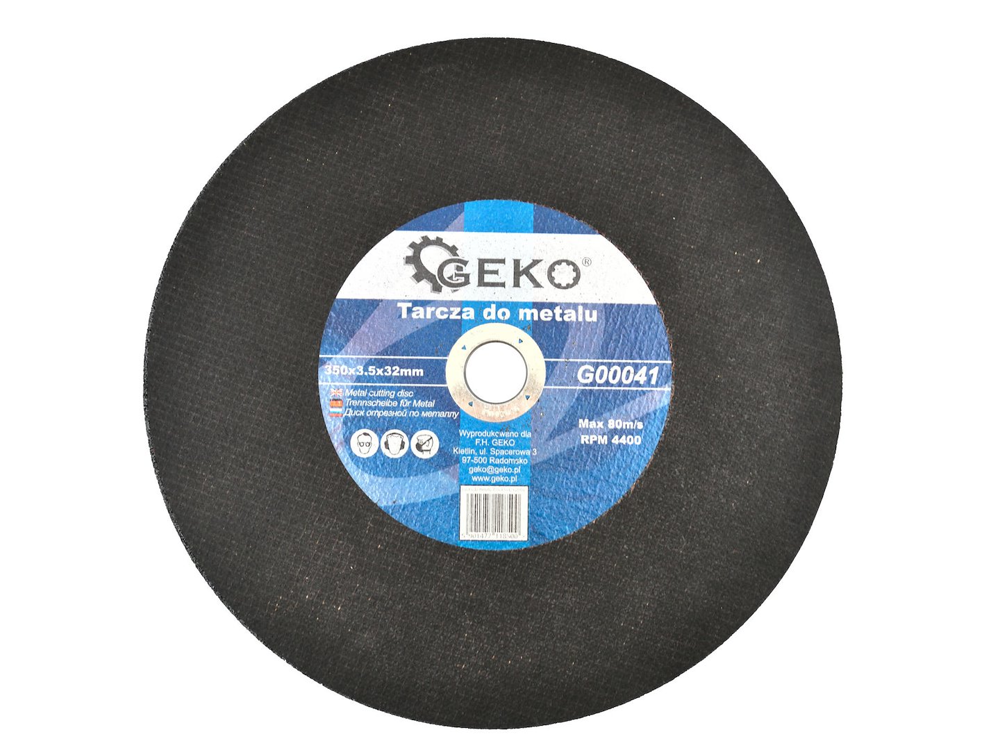 Kotouč na kov 350x3,5x32 GEKO – pohled na kotouč zepedu