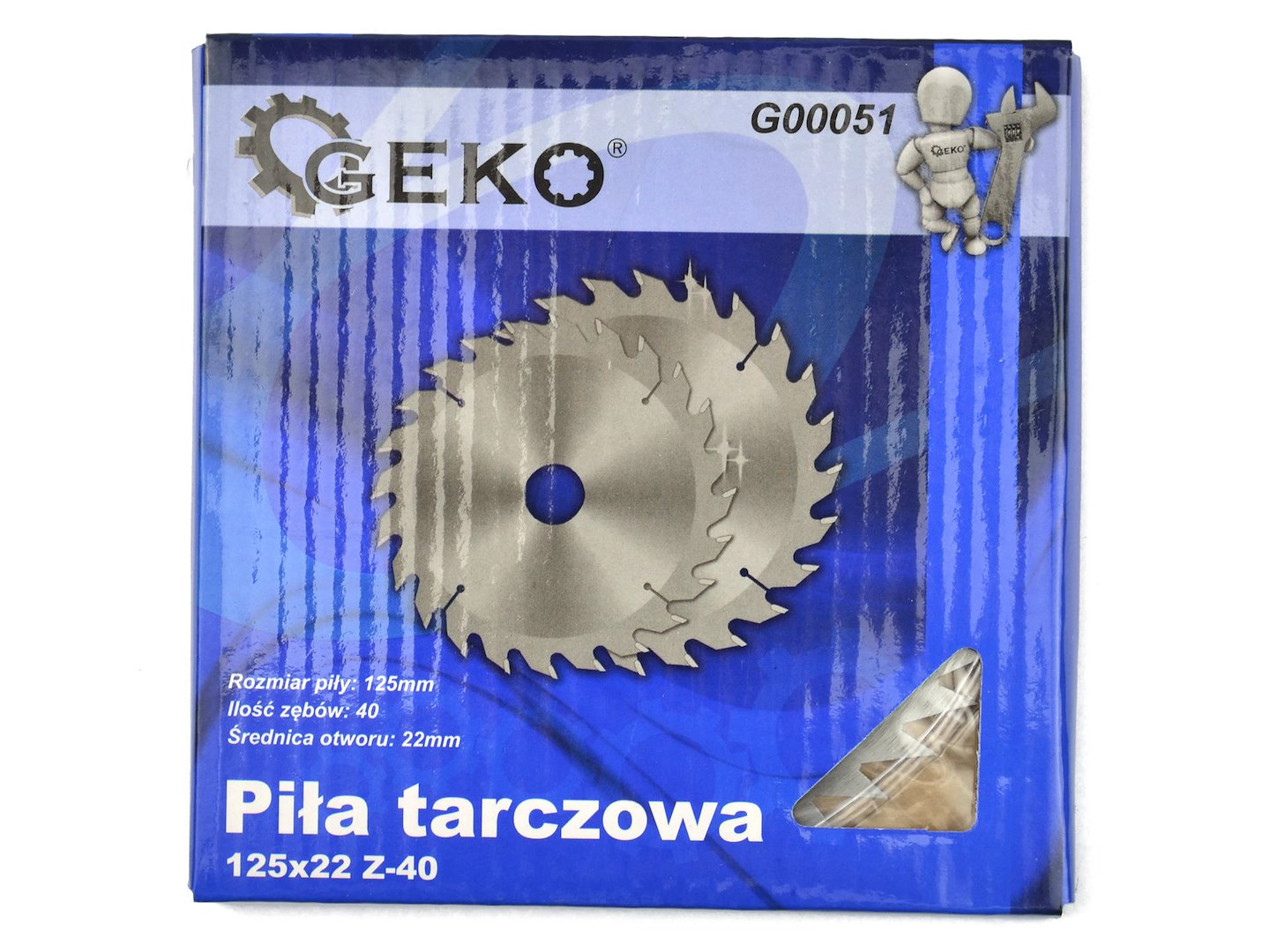 Kotouč na dřevo Geko 125x22x40T – středový otvor 22 mm