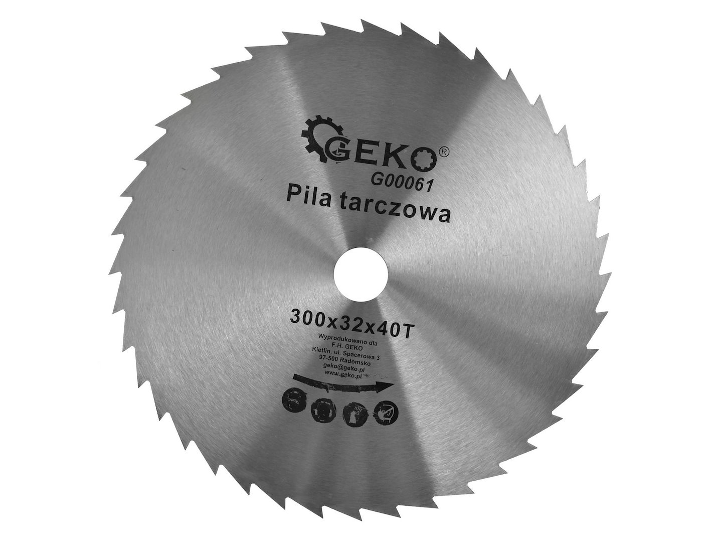 Kotouč na dřevo Geko 300x32x40T – pohled na celý kotouč se zuby