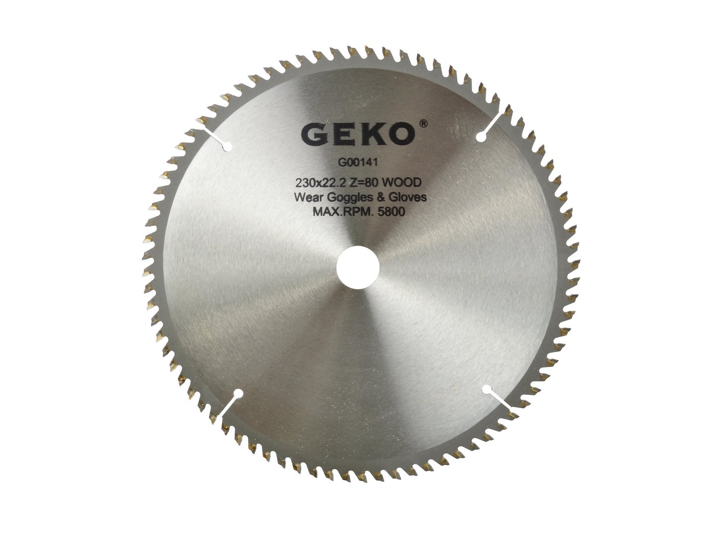 Kotouč na dřevo 230x22x80T Geko – celkový pohled na pilový kotouč