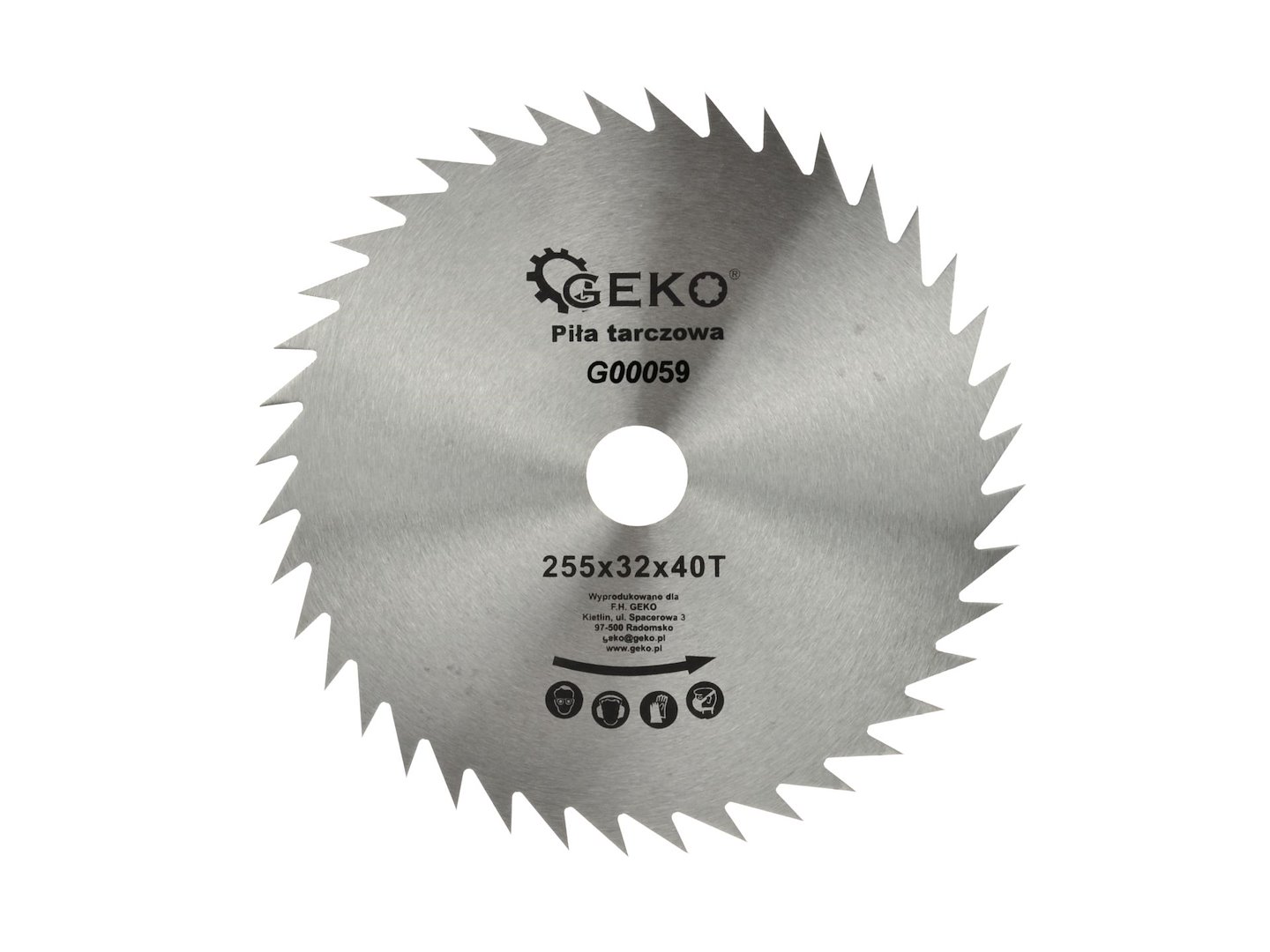 Kotouč na dřevo Geko 250x32x40T – pohled na kotouč s ozubením
