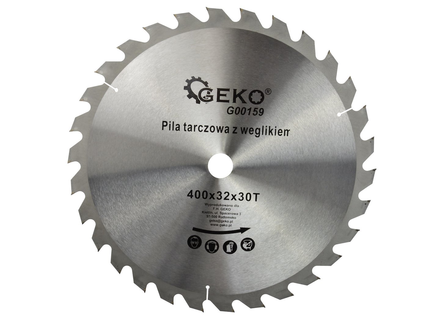 Kotouč na dřevo Geko 400x32x30T – pohled na celý kotouč s zuby
