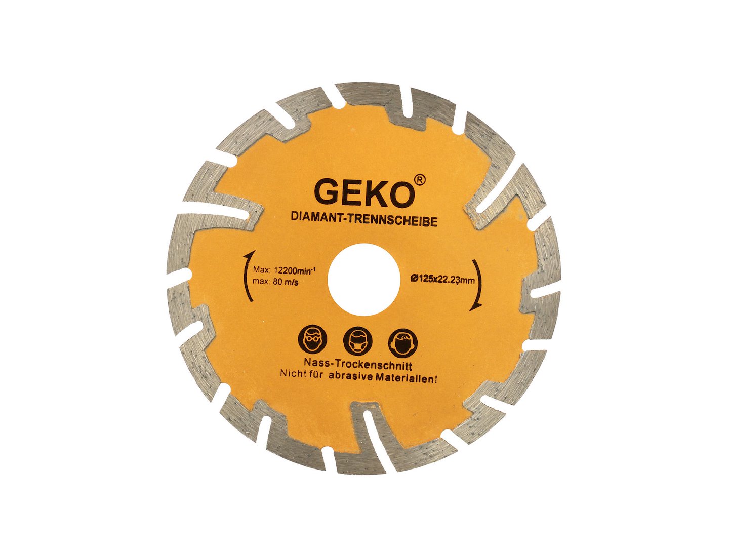 Kotouč průměr 125 mm hluboký řez GEKO – pohled zepředu