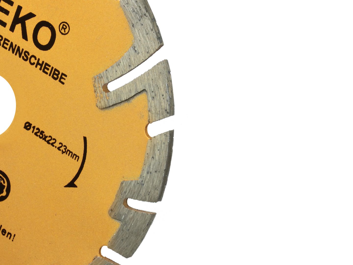 Kotouč průměr 230 mm hluboký řez Geko – detail zubů a středového otvoru