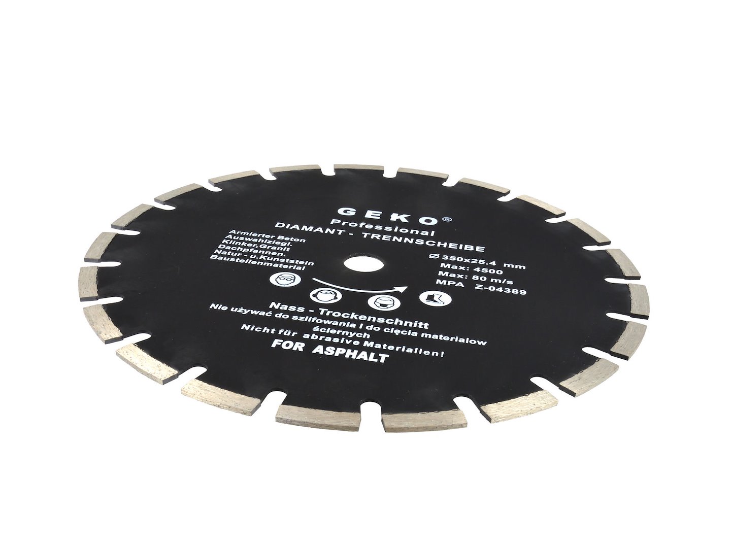 Kotouč průměr 350 x 25,4 mm asfalt GEKO – detail segmentů