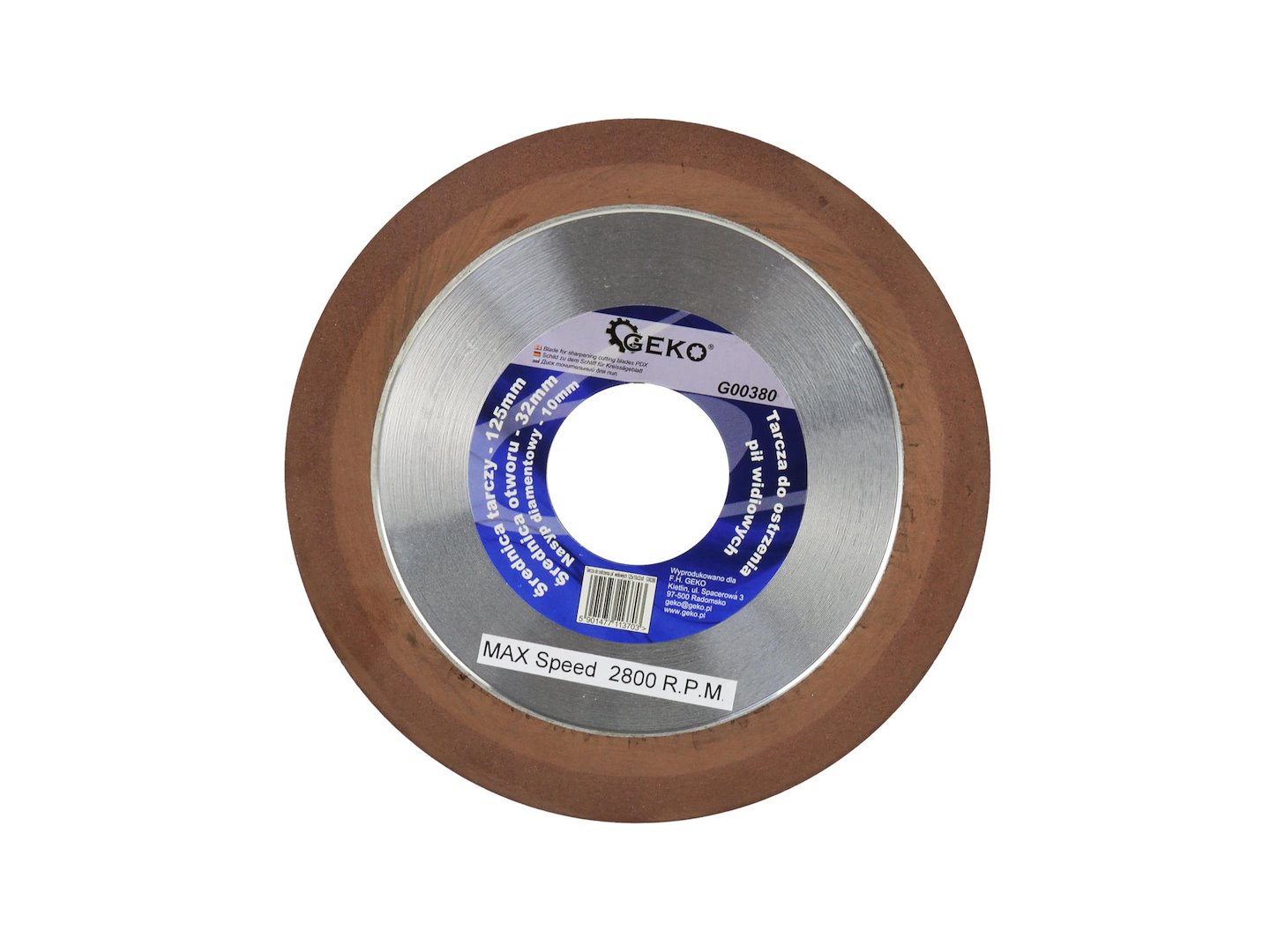 Brusný kotouč Geko 125x10x32x8 PREMIUM – celkový pohled