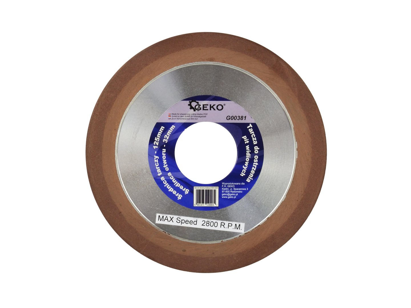 Obrusný kotouč pro broušení pilových kotoučů 125x32mm – celkový pohled