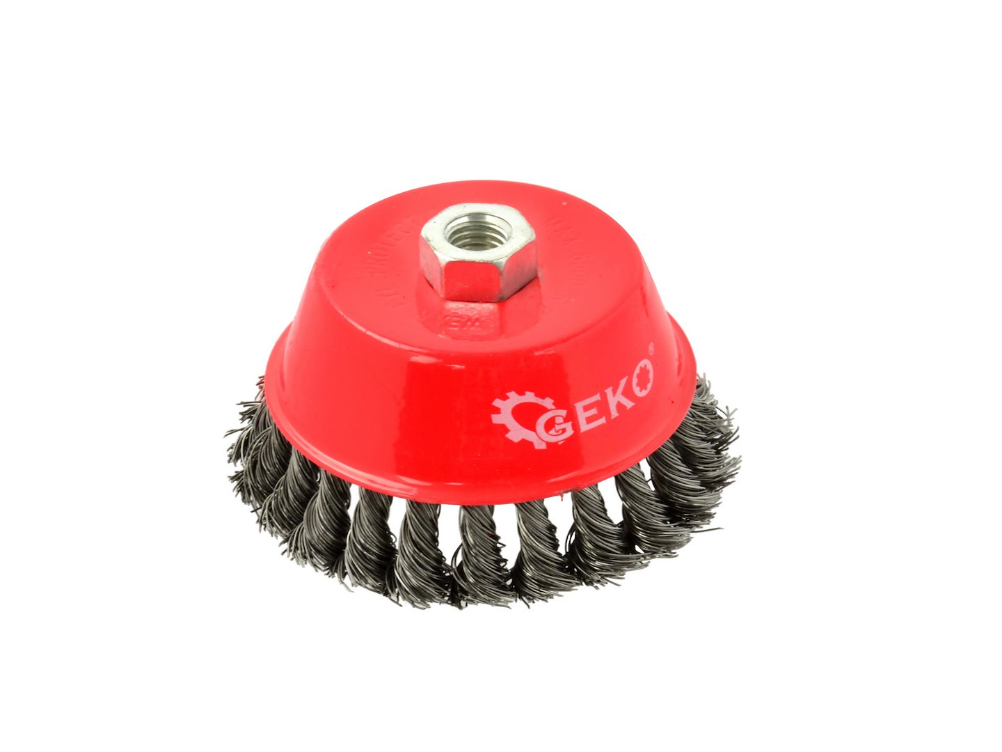 Drátěný kartáč čelní spletený 125 mm Geko – celkový pohled