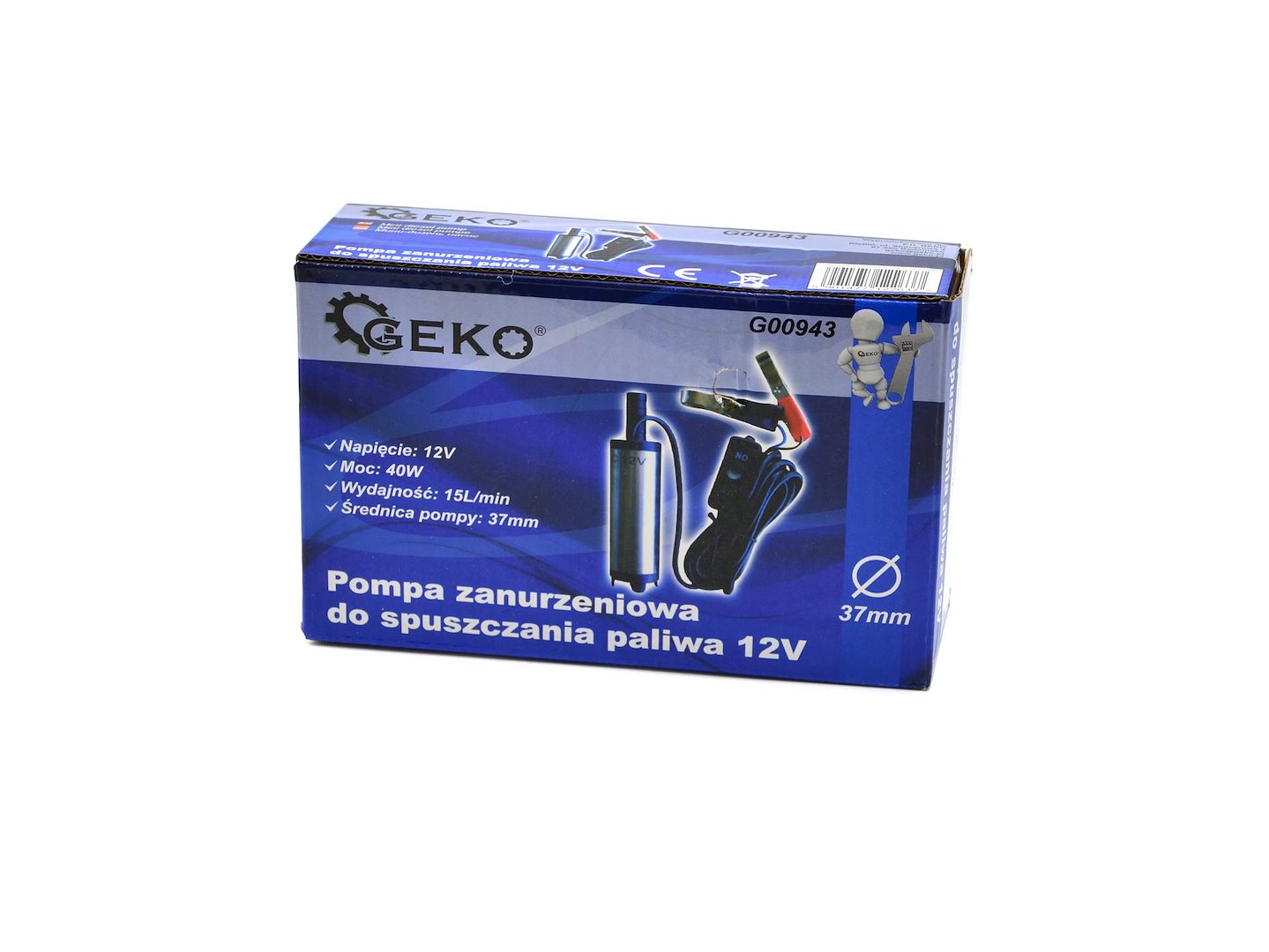 Ponorné čerpadlo Geko 12V 37mm – připojení kabelů