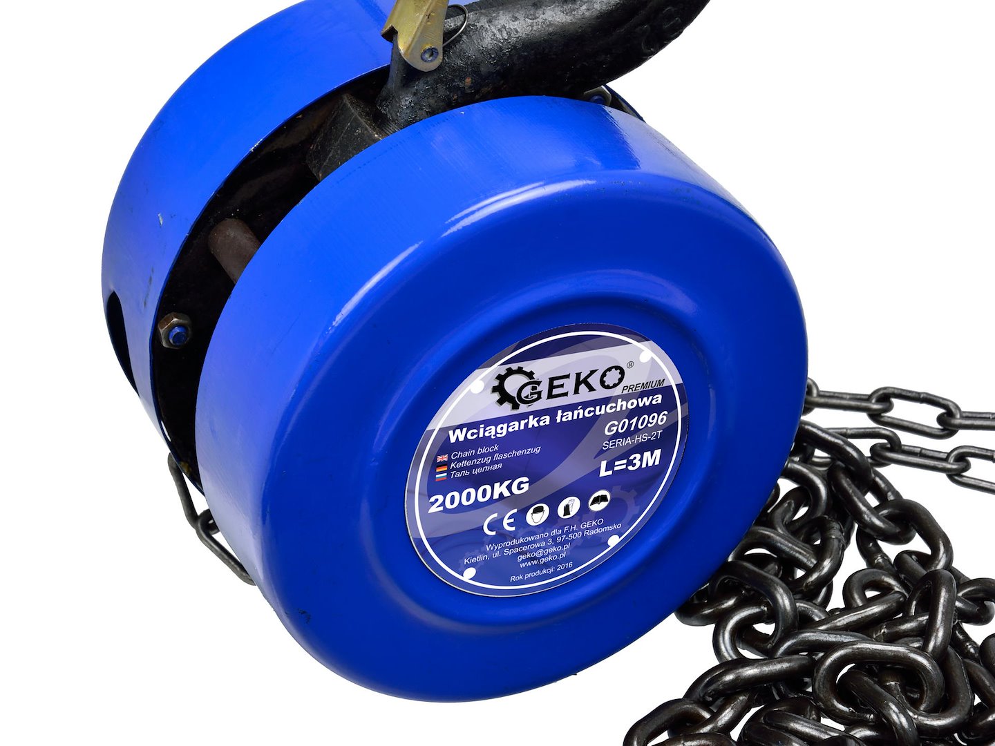 Řetězový naviják GEKO PREMIUM 2T x 3M – detail řetězu