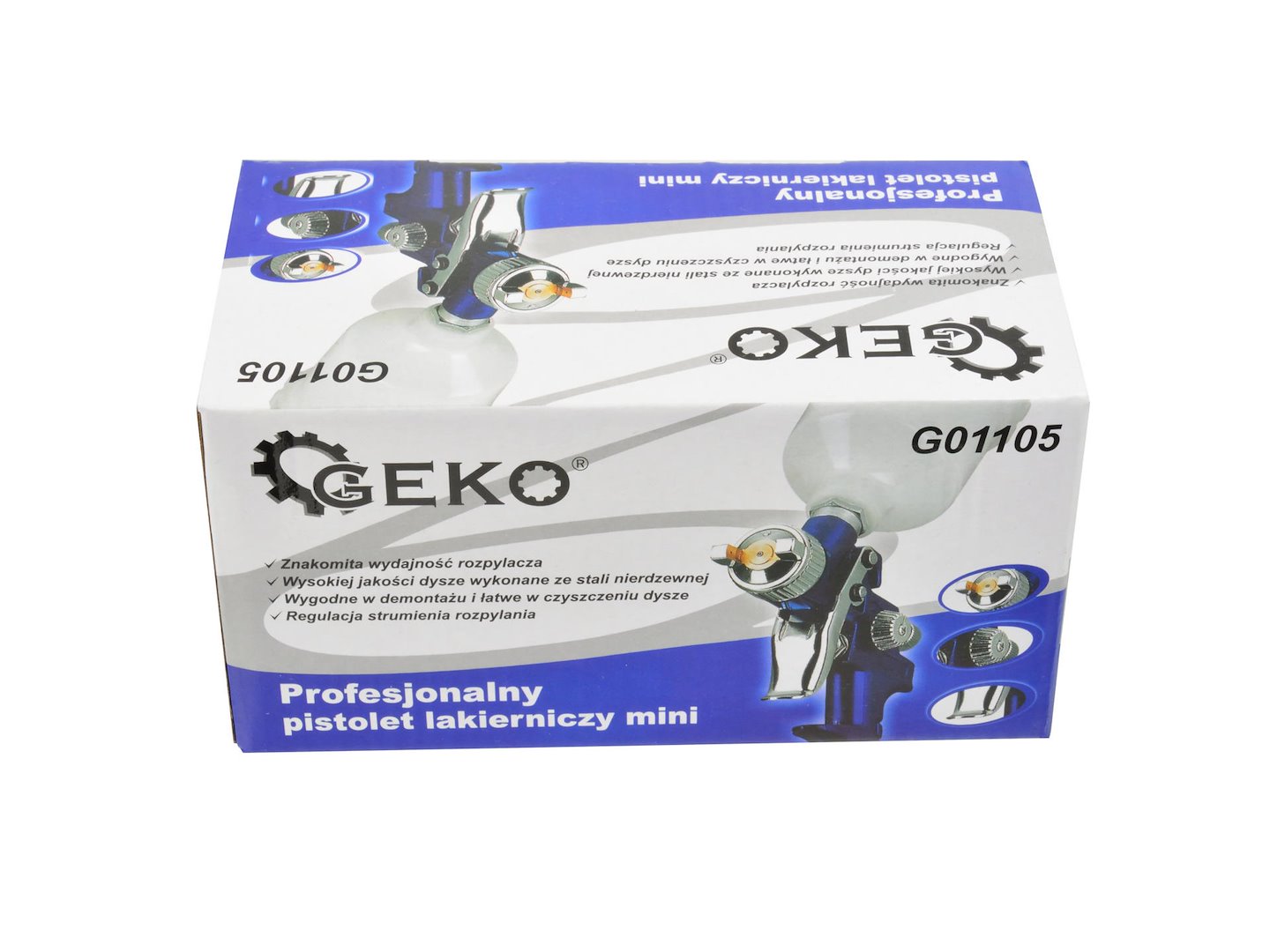 Lakovací pistole HVLP mini 125 ml 0,8 mm, plastová nádoba (20/40) – Geko 7