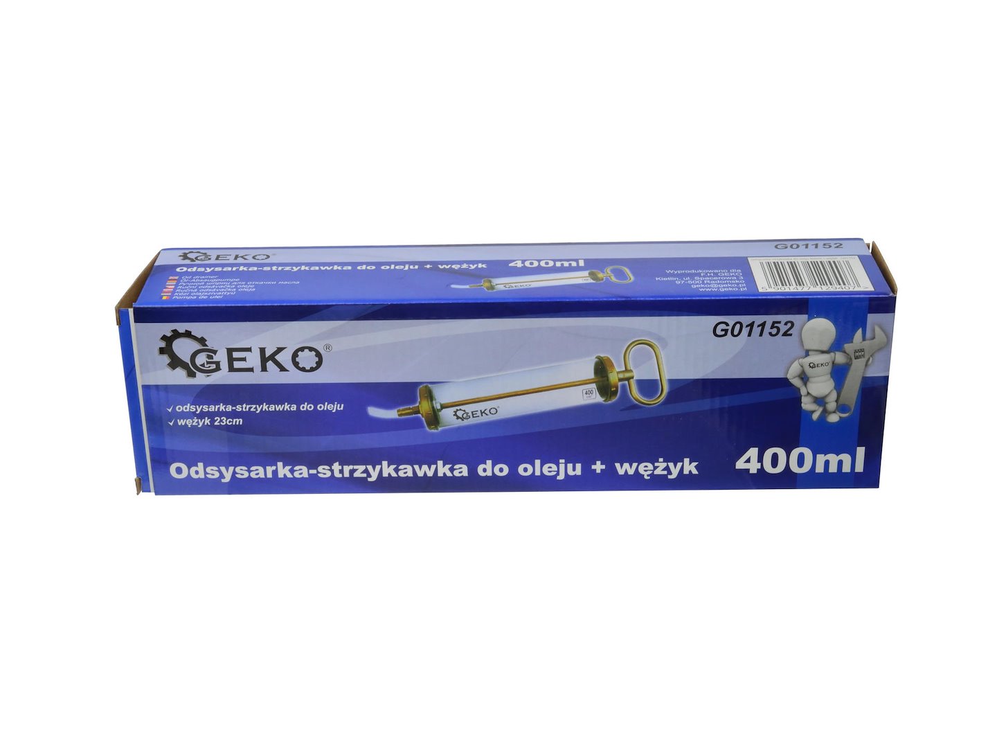 Odsávací stříkačka na olej 400 ml Geko – detail hadičky