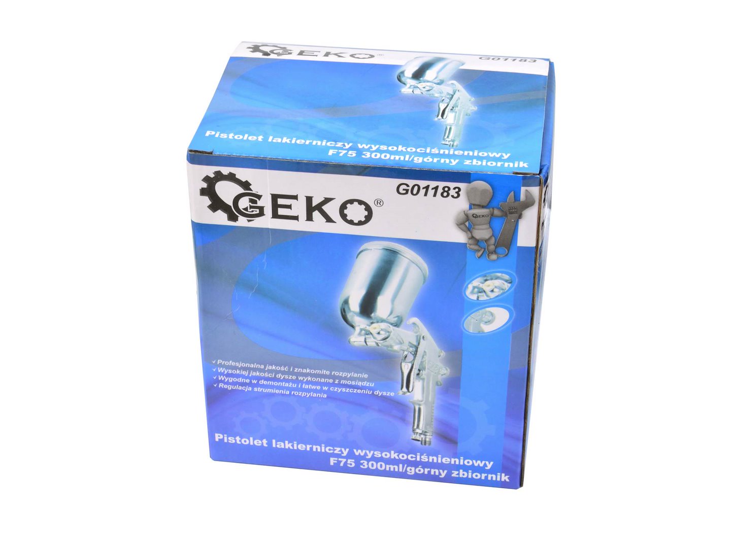 Vysokotlaká stříkací pistole Geko F75 300 ml – horní nádrž, tryska 1,5 mm 8