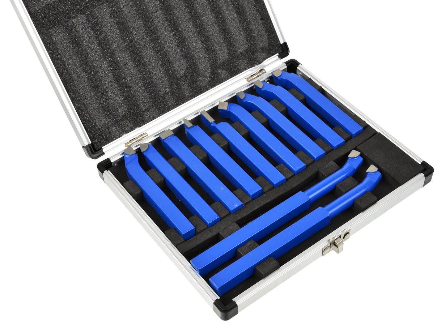 Sada soustružnických nožů 11 ks 10×10 mm – detail ostří