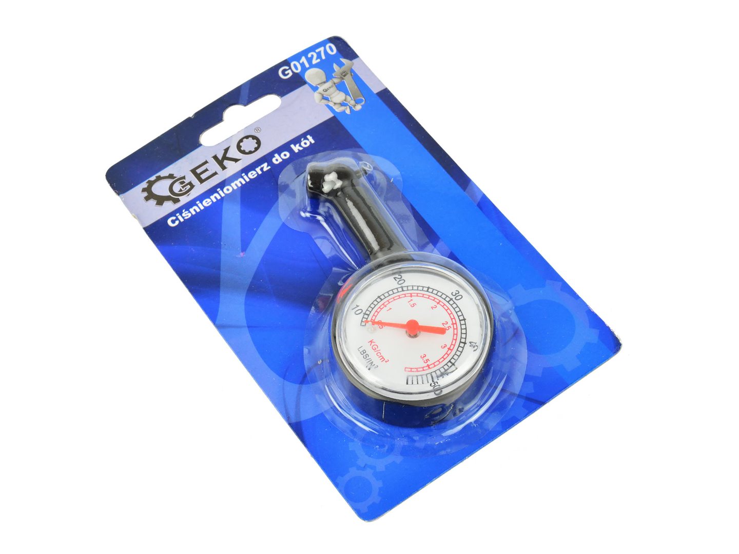 Tlakoměr na kola Geko – analogový, rozsah 0–200 PSI / 0–100 bar 4